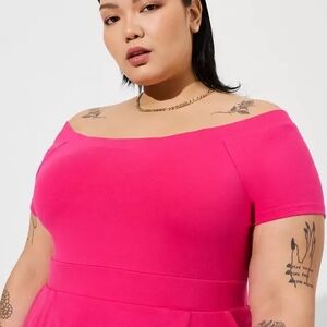 Torrid Off Shoulder Black Skater Dress – Foxy Knit Size 2 NWOT